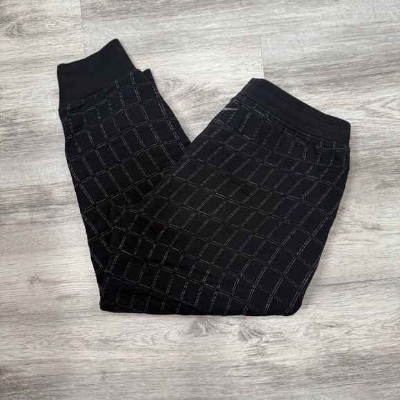 Nike Yoga Reversible Therma-FIT Black Grid Pattern Training Jogger Pants - Large - Picture 1 of 9
